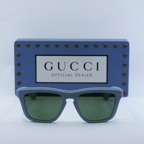 Gucci GG1571S 003 Square Sunglasses - Light Blue/Green - Picture 2 of 10